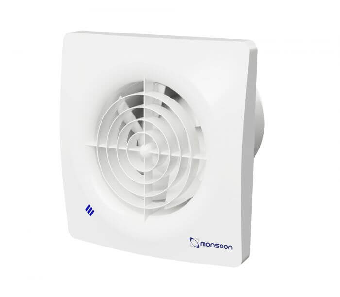 Monsoon S100HT Silent Bathroom Extractor Fan Humidistat
